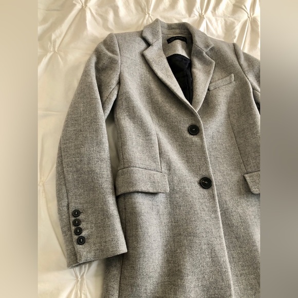Zara Classic Two Button Gray Coat Size S - Picture 2 of 9